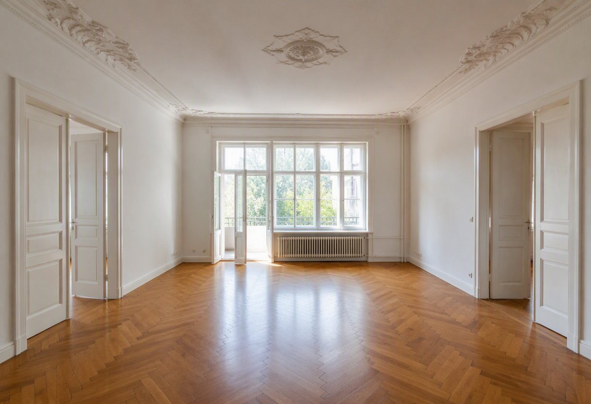 Altbau-Wohnung in Köln nach der Entrümpelung – leer und besenrein